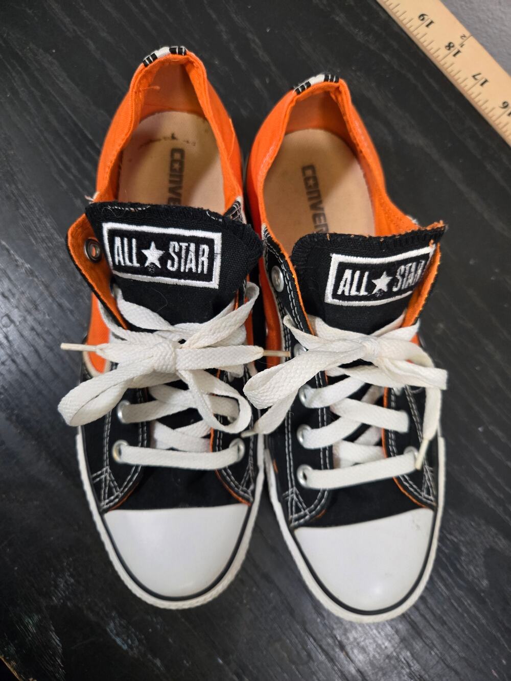 Converse All Star Low Top Sneaker Orange Black Size 9
